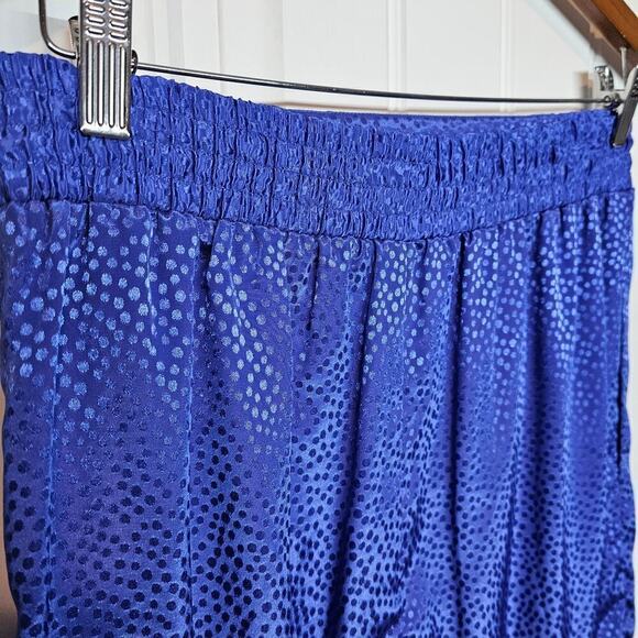 Vintage Andrea Gayle Pencil Skirt Womens Size 8 Blue Shimmer 80s Glam Rock - Picture 6 of 8